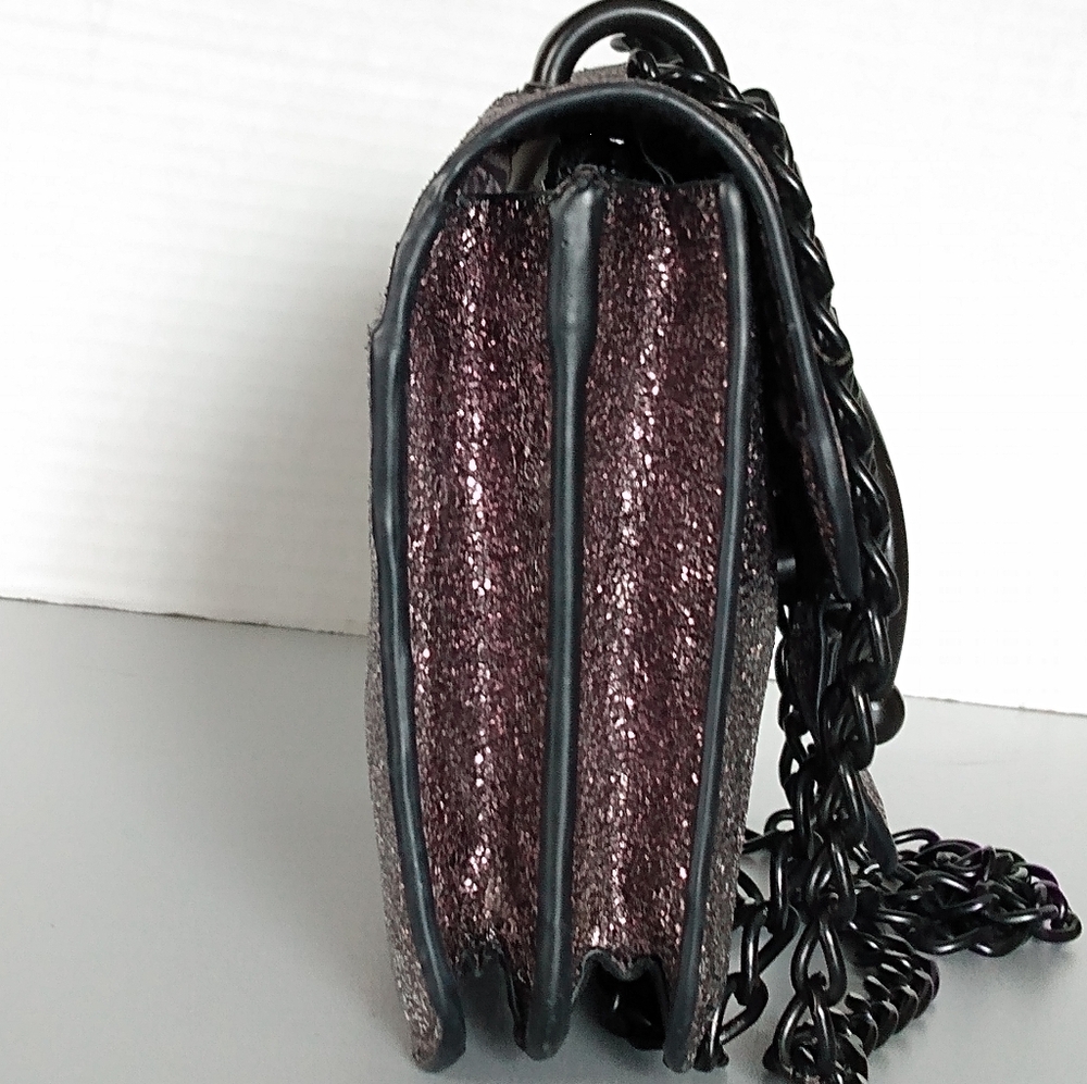 Steve Madden Grey Glitter Steel Chain Crossbody Bag - Picture 4 of 13